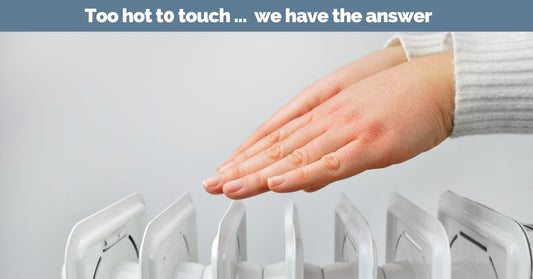 Batroom towel raills too hot to touch … we have the answer.