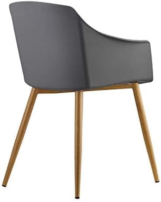 Classic Mid-Century Design Retro Style Dining Office Chair in durable Grey PP Plastic with Arms-Distinct Designs (London) Ltd