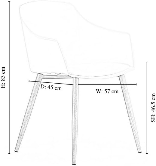Classic Mid-Century Design Retro Style Dining Office Chair in durable Grey PP Plastic with Arms-Distinct Designs (London) Ltd