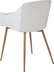 Classic Mid-Century Design Retro Style Dining Office Chair in durable White PP Plastic with Arms-2 Units-Distinct Designs (London) Ltd