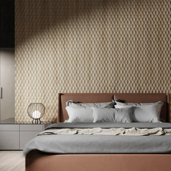 Decorative 3D Textured Feature Wall Panels in Gold Finish with DIAMOND Design Continuous Pattern-Distinct Designs (London) Ltd