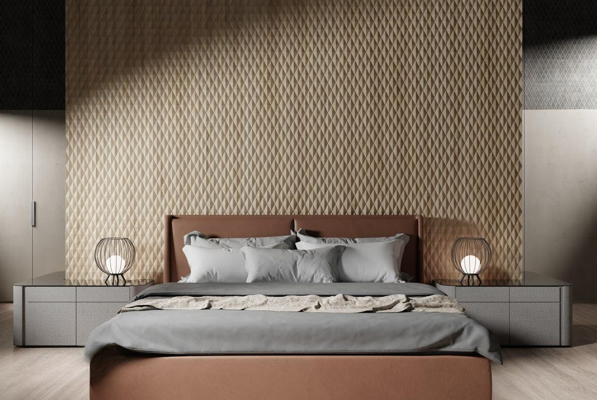Decorative 3D Textured Feature Wall Panels in Gold Finish with DIAMOND Design Continuous Pattern-Distinct Designs (London) Ltd