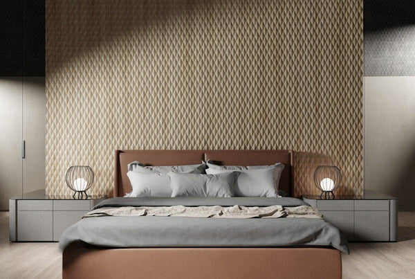 Decorative 3D Textured Feature Wall Panels in Gold Finish with DIAMOND Design Continuous Pattern-Distinct Designs (London) Ltd
