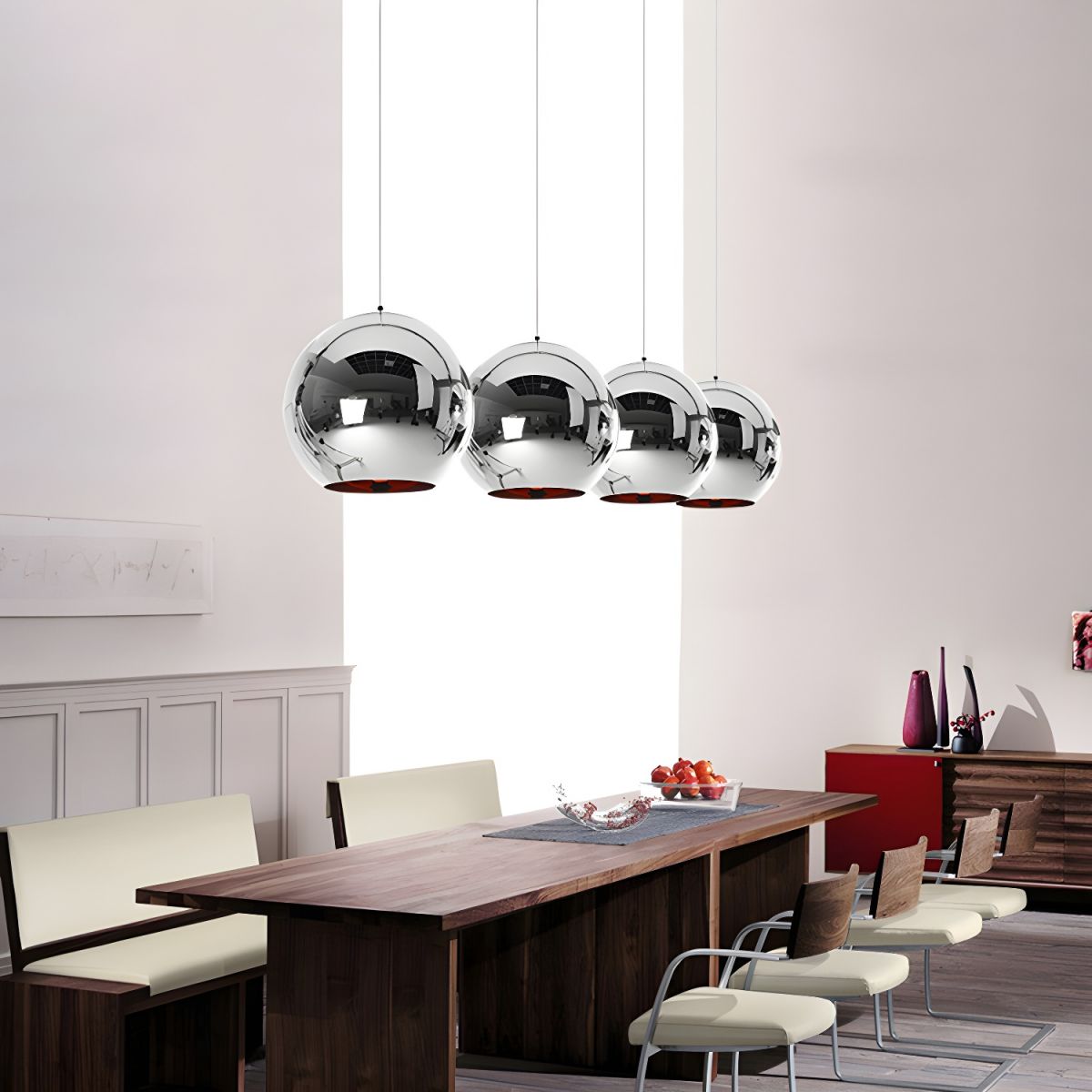 Globe shaped Pendant Ceiling Light Glass Ball Lamp in Gold, Copper or Silver Mirror effect Style-Distinct Designs (London) Ltd
