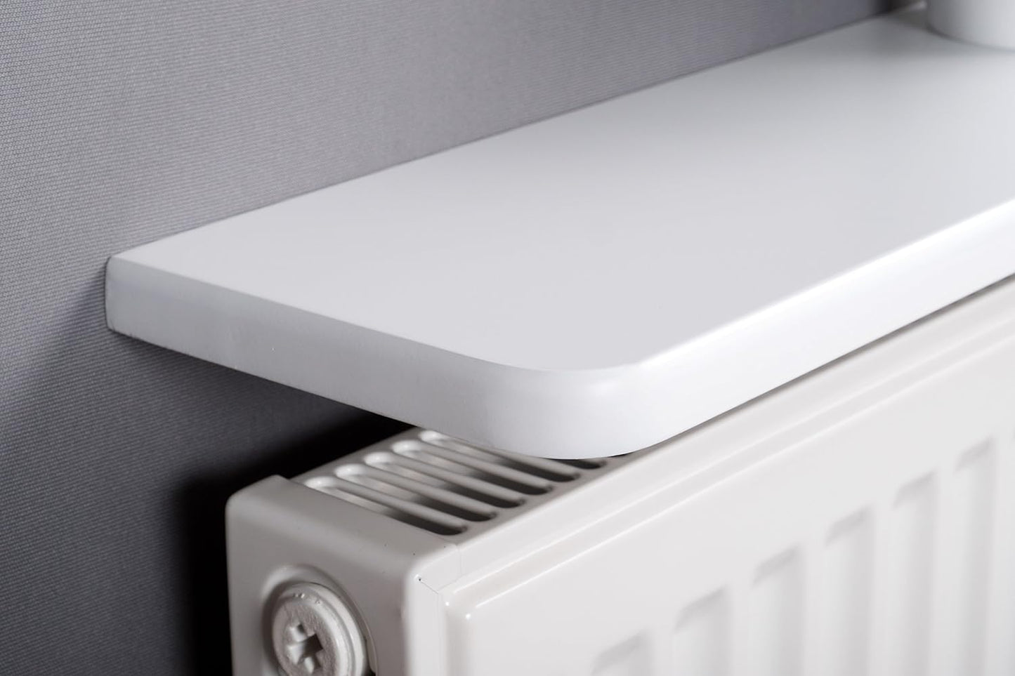 White Rounded Radiator Top Shelf Windowsill made with strong 1.8cm thickness material-White-15x90x1.8-RadiatorCoversShop.com