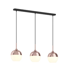 Glass Chandelier Style Pendant Ceiling 3-Lights Glass Ball Lamp in Copper White-Copper-Distinct Designs (London) Ltd