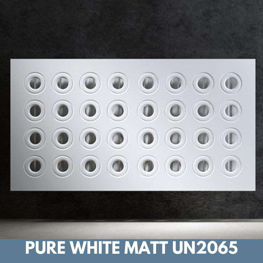 Made toMeasure Radiator Heater Cover RINGS Design WHITE 70 80 90 100 110 120 130 140 150 160 170 180-Distinct Designs (London) Ltd