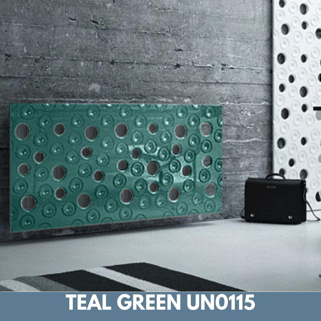 Custom-Made Removable Radiator Heater Cover ultramodern MOON Design in SATIN MATT Finish & Colours-Teal-70x70cm-Distinct Designs (London) Ltd