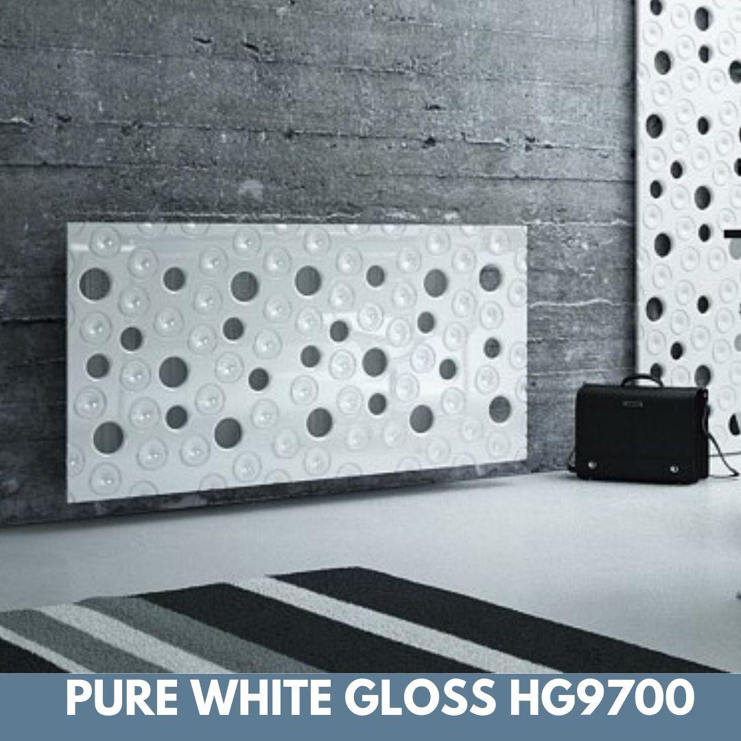 Custom-Made Removable Radiator Heater Cover with ultramodern MOON Design HIGH GLOSS Finish & Colours-White Gloss-70x70cm-Distinct Designs (London) Ltd