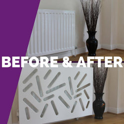Modern Removable Radiator Cover Subtle STICKS WHITE 70 80 90 100 110 120 130 140 150 160 170 & 180cm-Distinct Designs (London) Ltd