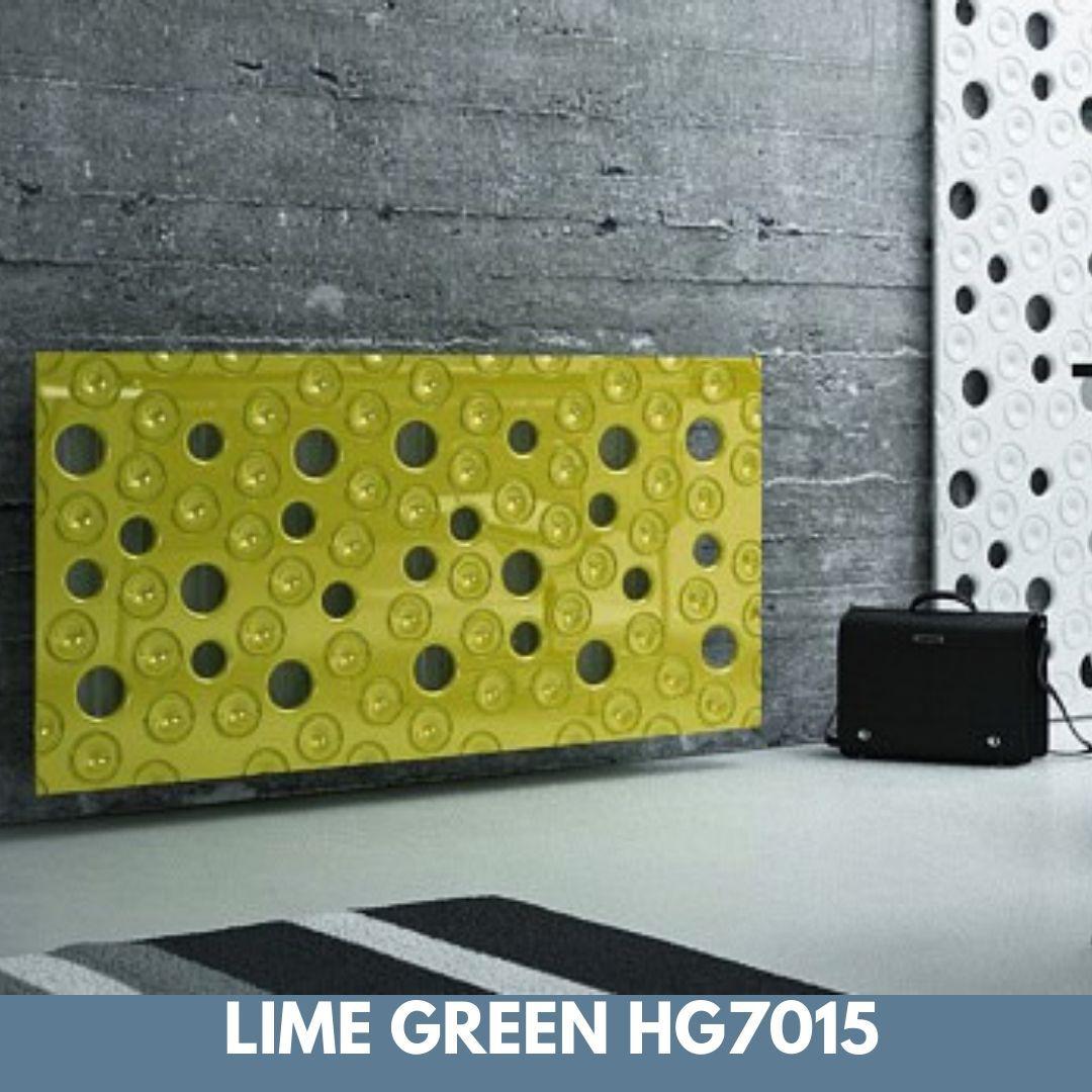 Custom-Made Removable Radiator Heater Cover with ultramodern MOON Design HIGH GLOSS Finish & Colours-Lime Green-70x70cm-Distinct Designs (London) Ltd