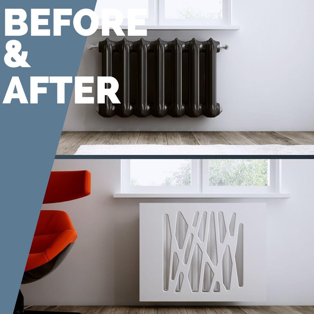 Stunning Removable Radiator Heater Cover with Futuristic GEO Design in HIGH GLOSS Finish & Colours-Distinct Designs (London) Ltd