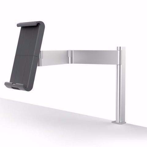 Premium Quality Aluminium Desk Worktop Clamp with Extendable Arm & 360° Rotatable 7-13"Tablet Holder-Distinct Designs (London) Ltd