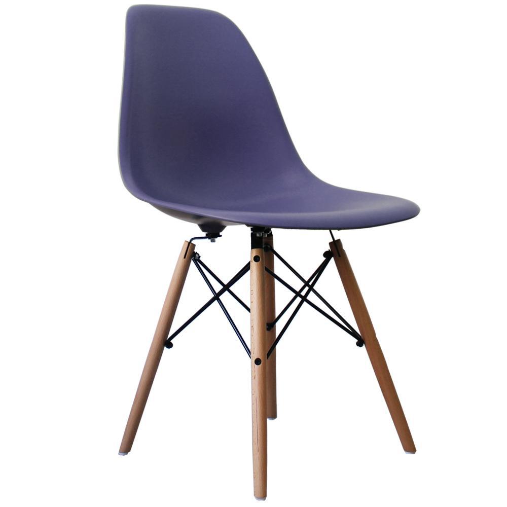 Distinct Classic Mid-Century Design Dining Office Indigo Blue Chair with choice of braced Wooden Leg-Distinct Designs (London) Ltd