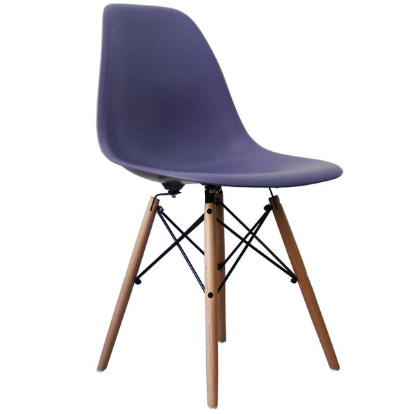 Distinct Classic Mid-Century Design Dining Office Indigo Blue Chair with choice of braced Wooden Leg-Distinct Designs (London) Ltd