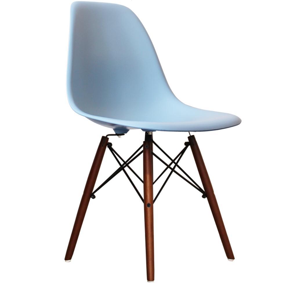 Distinct Classic Mid-Century Design Dining Office Sky Blue Chair with choice of braced Wooden Legs-Distinct Designs (London) Ltd