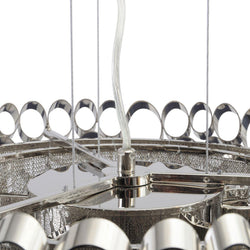 Blakemore Glam Circular Nickel Chandelier Pendant Light Hanging Ceiling Lamp Fixture 58cm drop E27x5-58.5cm drop-Distinct Designs (London) Ltd