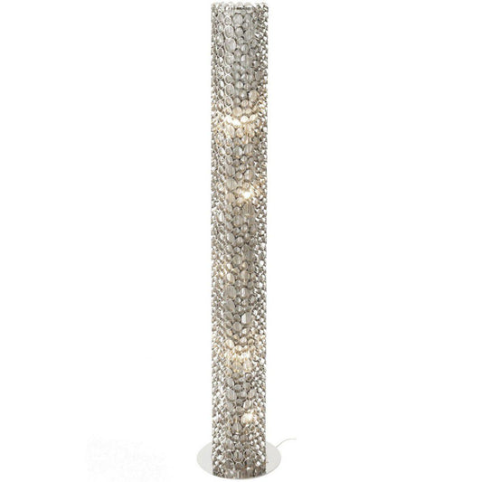 Blakemore Glam Circular Nickel Floor Lamp Standing Mood Light 25cm diameter 152cm high Torchiere G9-16x16x32cm (W x D x H)-Distinct Designs (London) Ltd