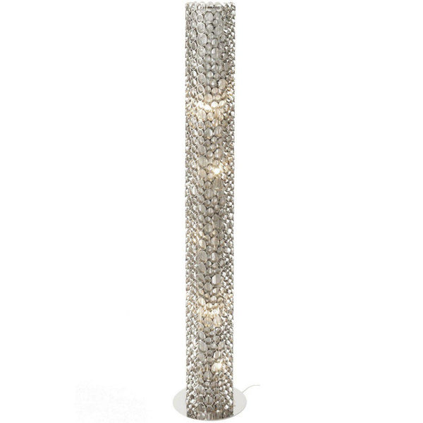 Blakemore Glam Circular Nickel Floor Lamp Standing Mood Light 25cm diameter 152cm high Torchiere G9-16x16x32cm (W x D x H)-Distinct Designs (London) Ltd