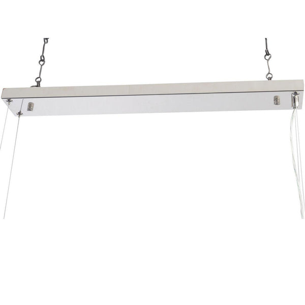 Blakemore Glam Rectangular Nickel Chandelier Pendant Light Hanging Ceiling Lamp Fixture 100cm wide-100x26x 31.5(WxDxH cm)-Distinct Designs (London) Ltd