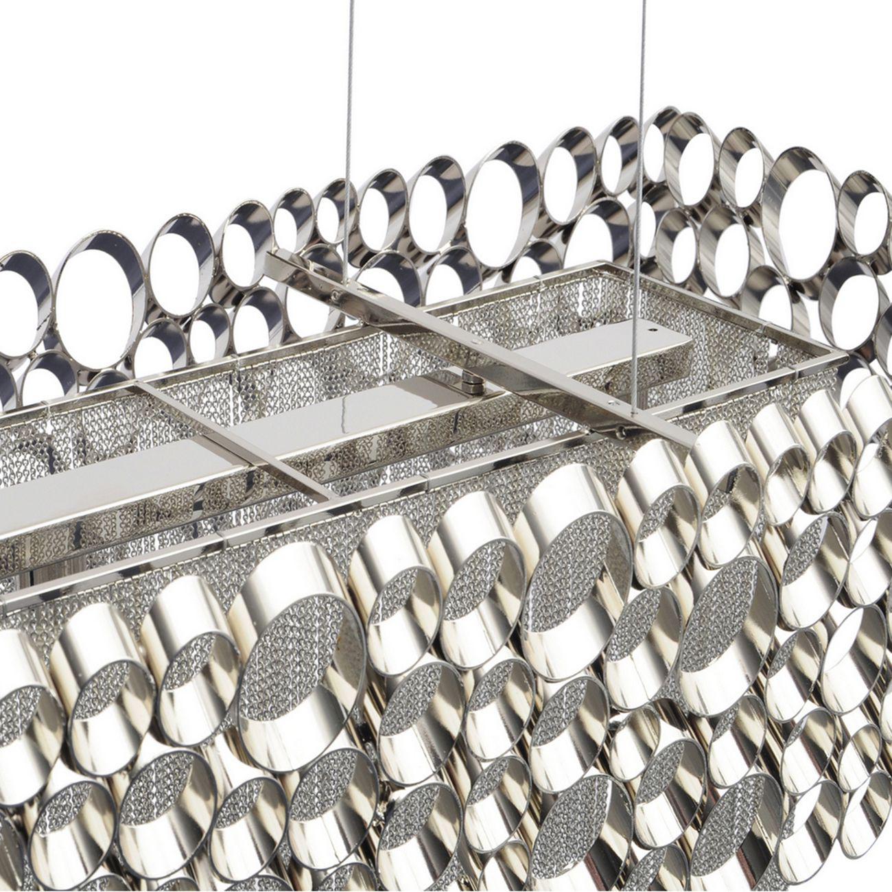 Blakemore Glam Rectangular Nickel Chandelier Pendant Light Hanging Ceiling Lamp Fixture 100cm wide-100x26x 31.5(WxDxH cm)-Distinct Designs (London) Ltd