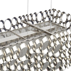 Blakemore Glam Rectangular Nickel Chandelier Pendant Light Hanging Ceiling Lamp Fixture 100cm wide-100x26x 31.5(WxDxH cm)-Distinct Designs (London) Ltd