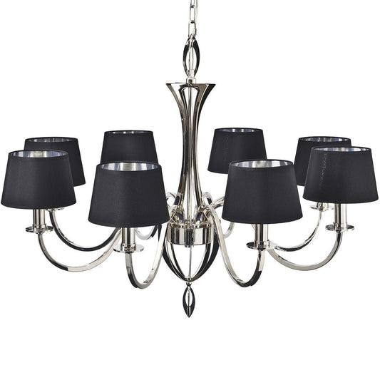 Blakemore Multi Chandelier Pendant Light 8 Lamp Hanging Black Ceiling Fixture 97cm E14 40W-VENTI 97cm-Distinct Designs (London) Ltd