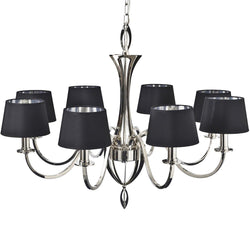 Blakemore Multi Chandelier Pendant Light 8 Lamp Hanging Black Ceiling Fixture 97cm E14 40W-VENTI 97cm-Distinct Designs (London) Ltd