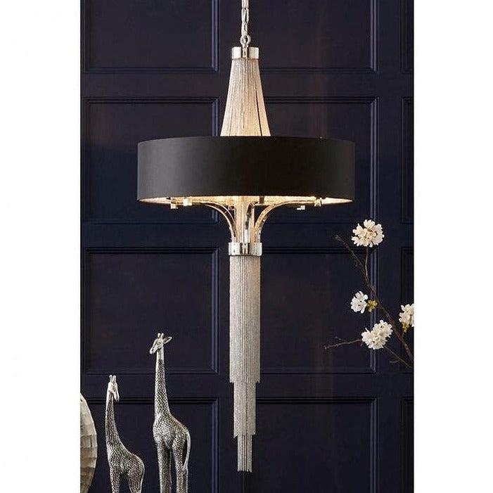 Blakemore Chandelier Pendant Light Circular Hanging Black Ceiling Lamp Fixture GRANDE 105 drop 60dia-GRANDE 60cm-Distinct Designs (London) Ltd