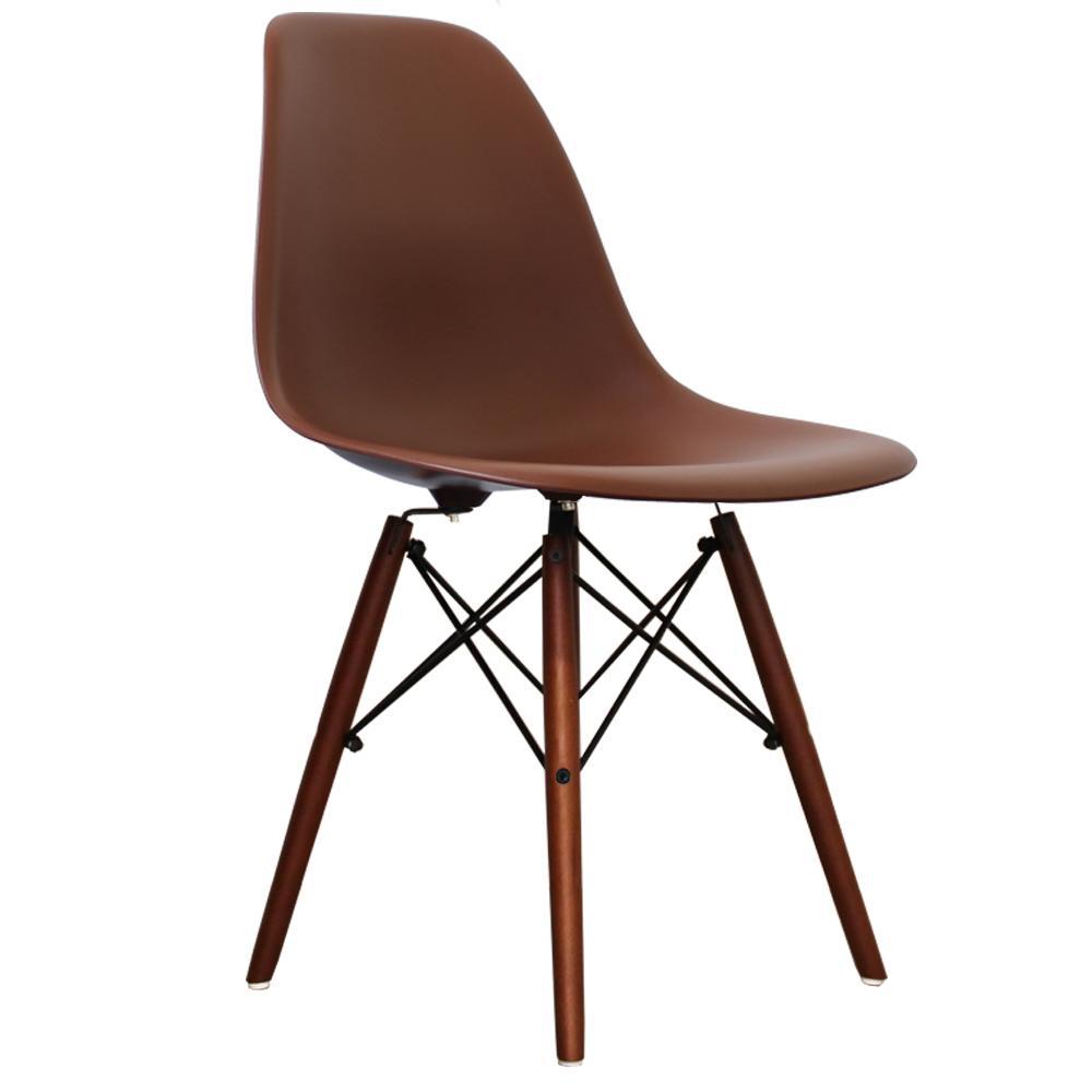 Distinct Classic Mid-Century Design Dining Office Brown Chair with choice of braced Wooden Legs-Distinct Designs (London) Ltd