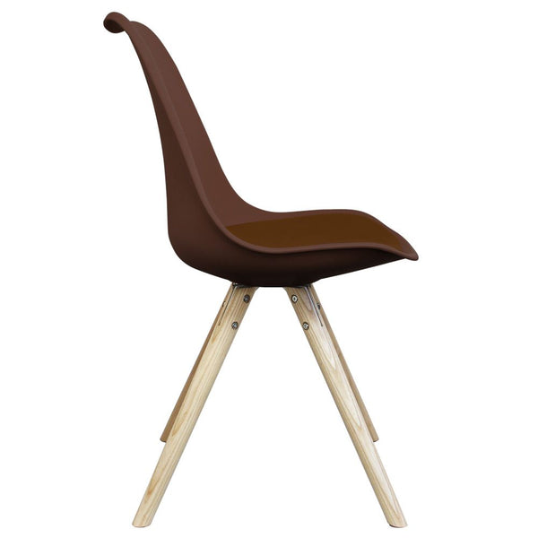 Distinct Designs Classic Mid-Century Design Dining Office Chair in durable Coffee Brown PP Plastic-Distinct Designs (London) Ltd