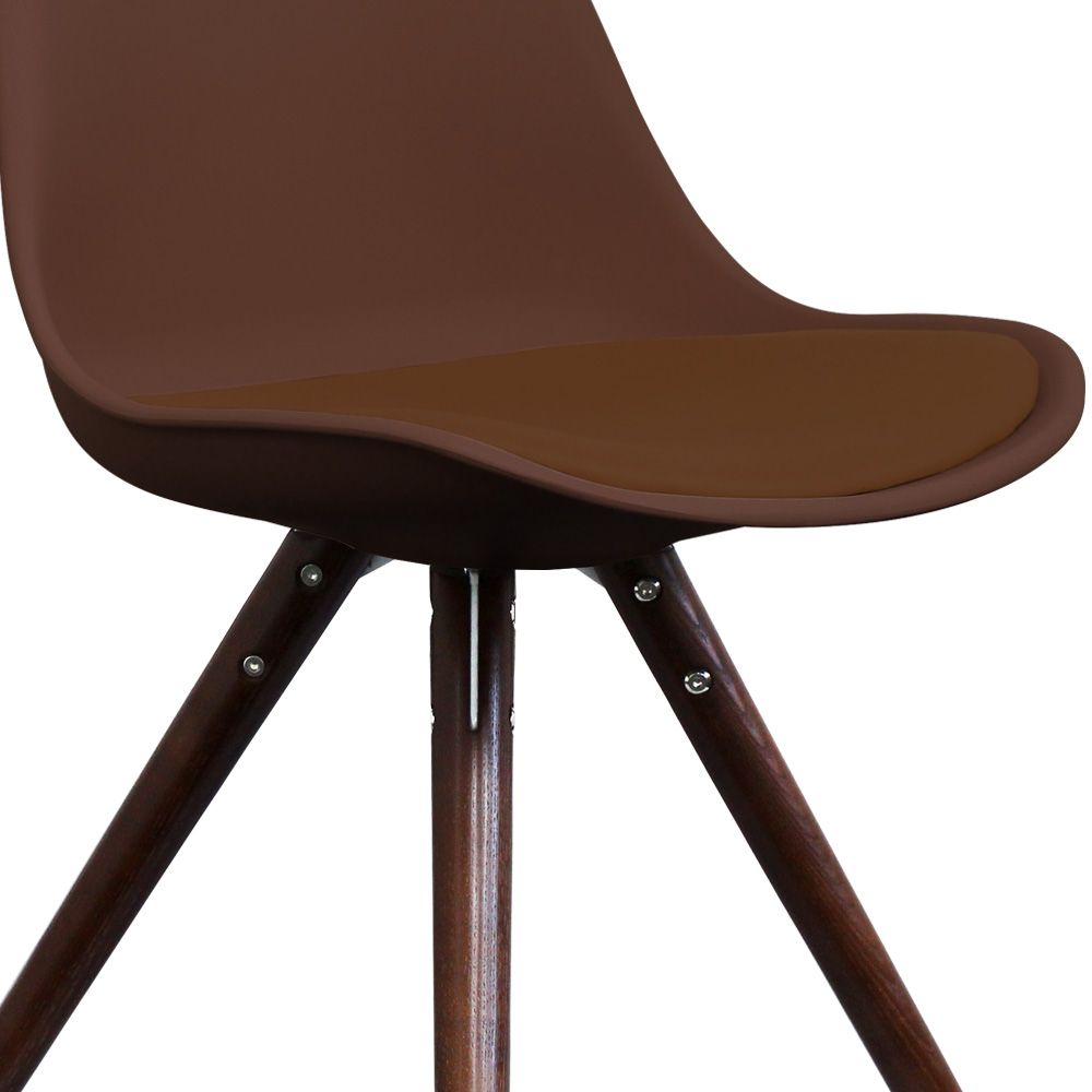 Distinct Designs Classic Mid-Century Design Dining Office Chair in durable Coffee Brown PP Plastic-Distinct Designs (London) Ltd