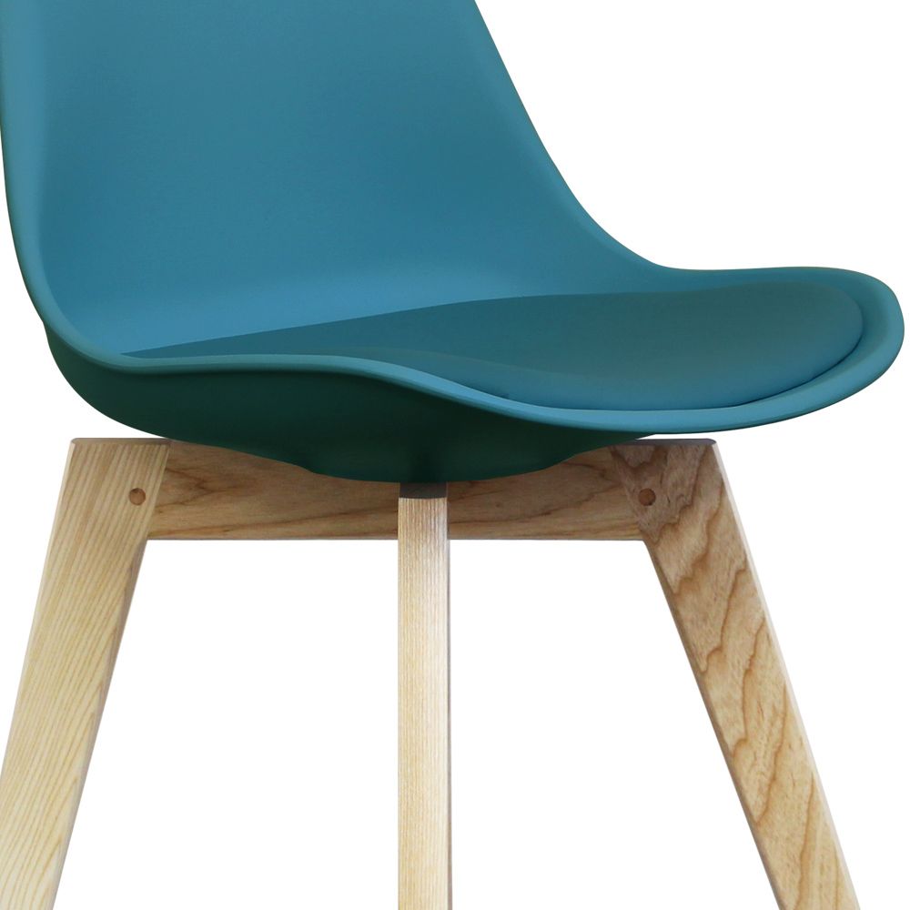 Distinct Designs Classic Mid-Century Design Dining Office Chair in durable Teal PP Plastic SQ Legs-Distinct Designs (London) Ltd