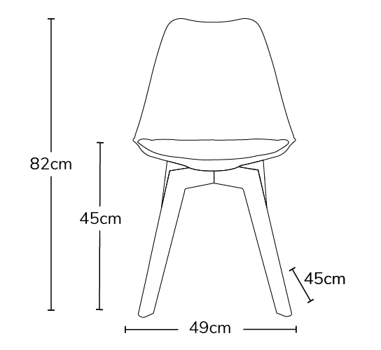 Distinct Designs Classic Mid-Century Design Dining Office Chair in durable Teal PP Plastic SQ Legs-Distinct Designs (London) Ltd