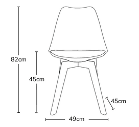 Distinct Designs Classic Mid-Century Design Dining Office Chair in durable Teal PP Plastic SQ Legs-Distinct Designs (London) Ltd