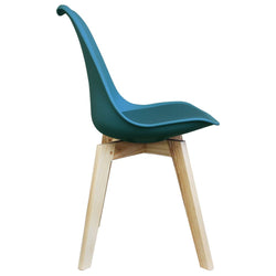 Distinct Designs Classic Mid-Century Design Dining Office Chair in durable Teal PP Plastic SQ Legs-Distinct Designs (London) Ltd