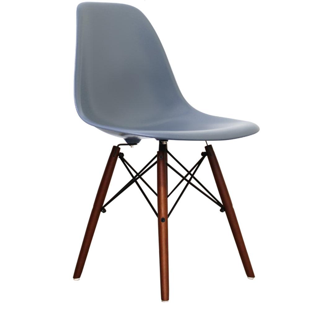 Distinct Classic Mid-Century Design Dining Office Steel Blue Chair with choice of braced Wooden Legs-Distinct Designs (London) Ltd