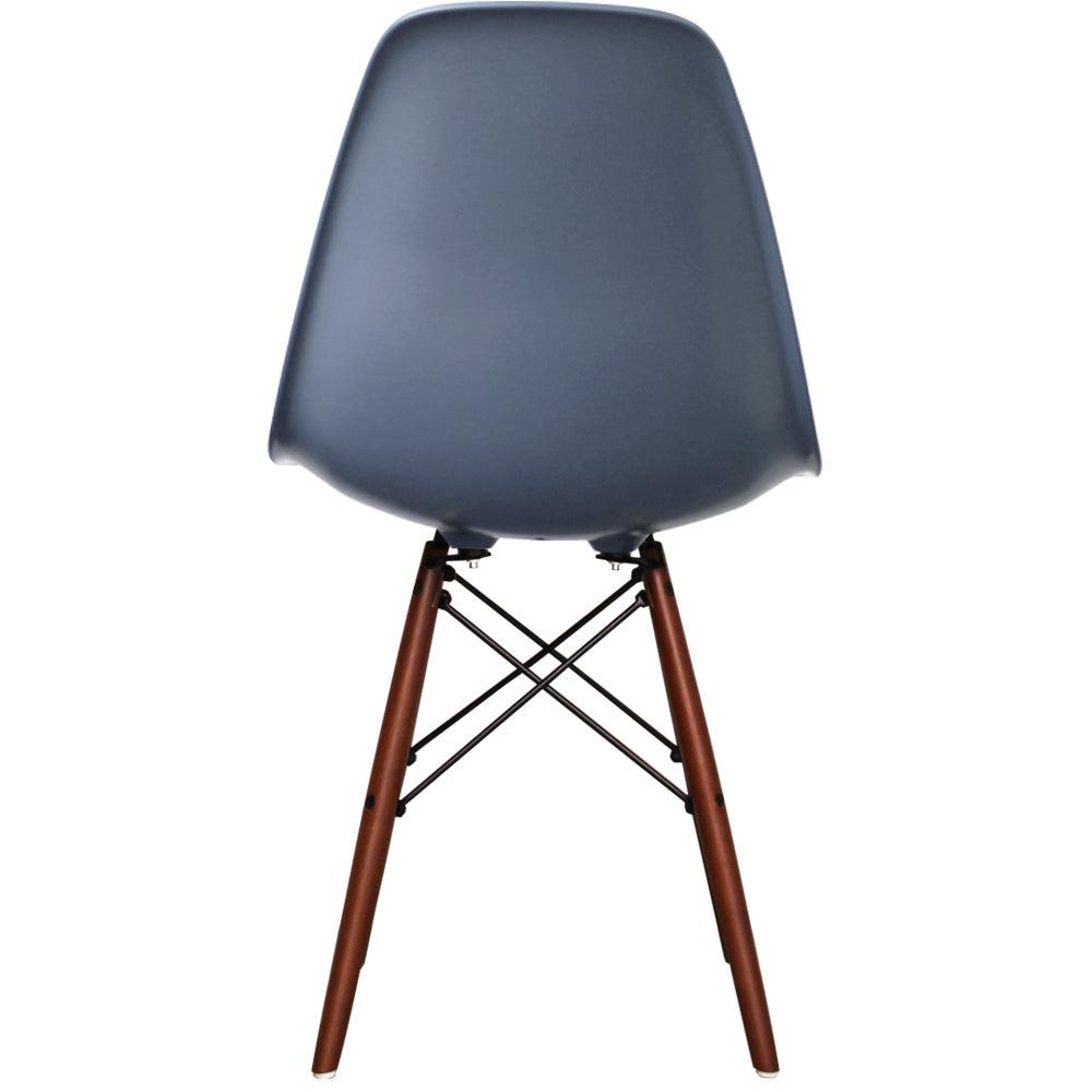 Distinct Classic Mid-Century Design Dining Office Steel Blue Chair with choice of braced Wooden Legs-Distinct Designs (London) Ltd