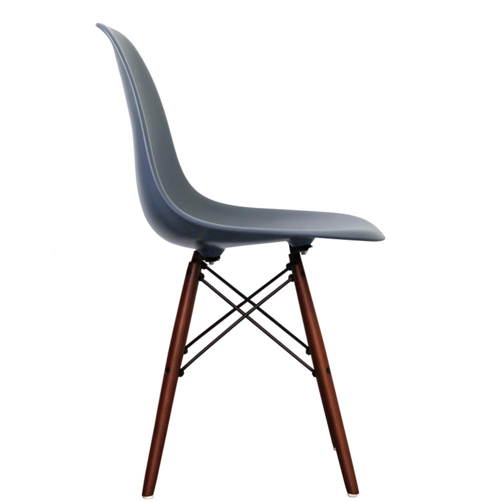 Distinct Classic Mid-Century Design Dining Office Steel Blue Chair with choice of braced Wooden Legs-Distinct Designs (London) Ltd