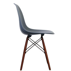 Distinct Classic Mid-Century Design Dining Office Steel Blue Chair with choice of braced Wooden Legs-Distinct Designs (London) Ltd