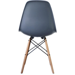 Distinct Classic Mid-Century Design Dining Office Steel Blue Chair with choice of braced Wooden Legs-Distinct Designs (London) Ltd