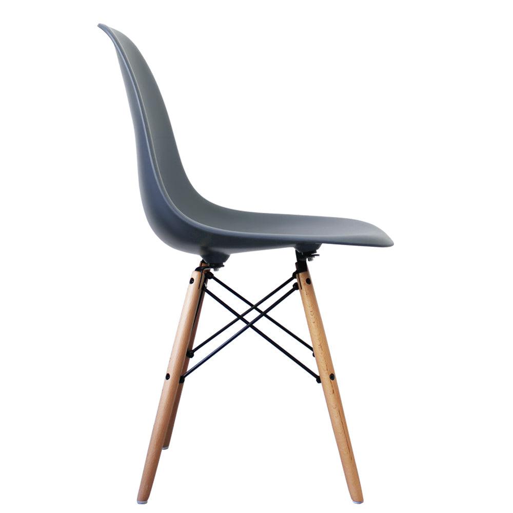 Distinct Classic Mid-Century Design Dining Office Steel Blue Chair with choice of braced Wooden Legs-Distinct Designs (London) Ltd