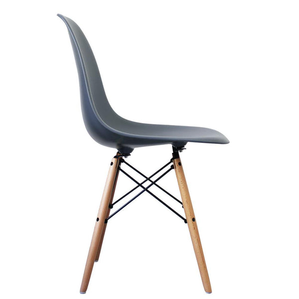 Distinct Classic Mid-Century Design Dining Office Steel Blue Chair with choice of braced Wooden Legs-Distinct Designs (London) Ltd