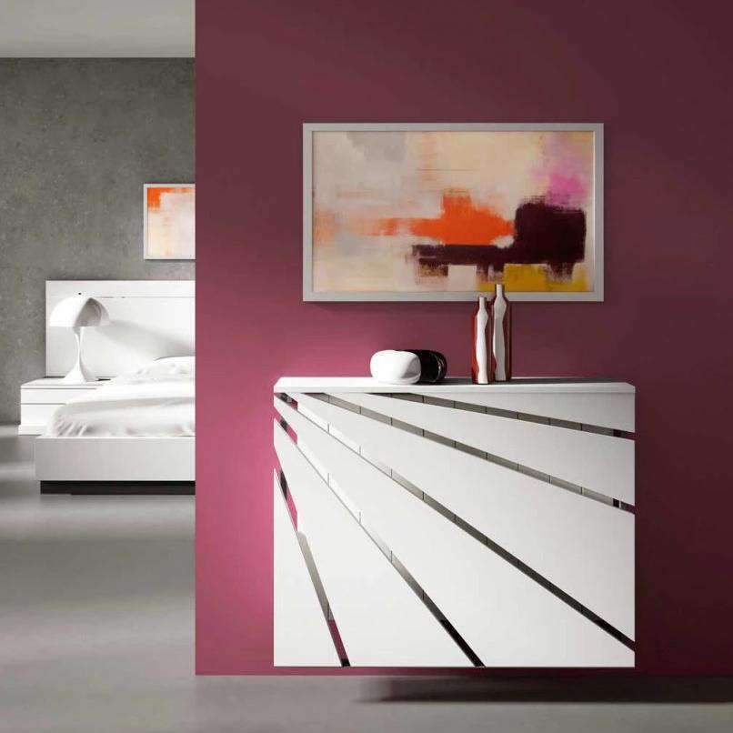 SALE Floating White Radiator Heater Cover DIAGONAL Cabinet Box Design with Shelf Ref RCGE240-68cm-90cm-Distinct Designs (London) Ltd
