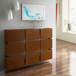 Contemporary White Floating Radiator Heater Cabinet Cover 9 CUBES design with Integrate Top Shelf-Distinct Designs (London) Ltd