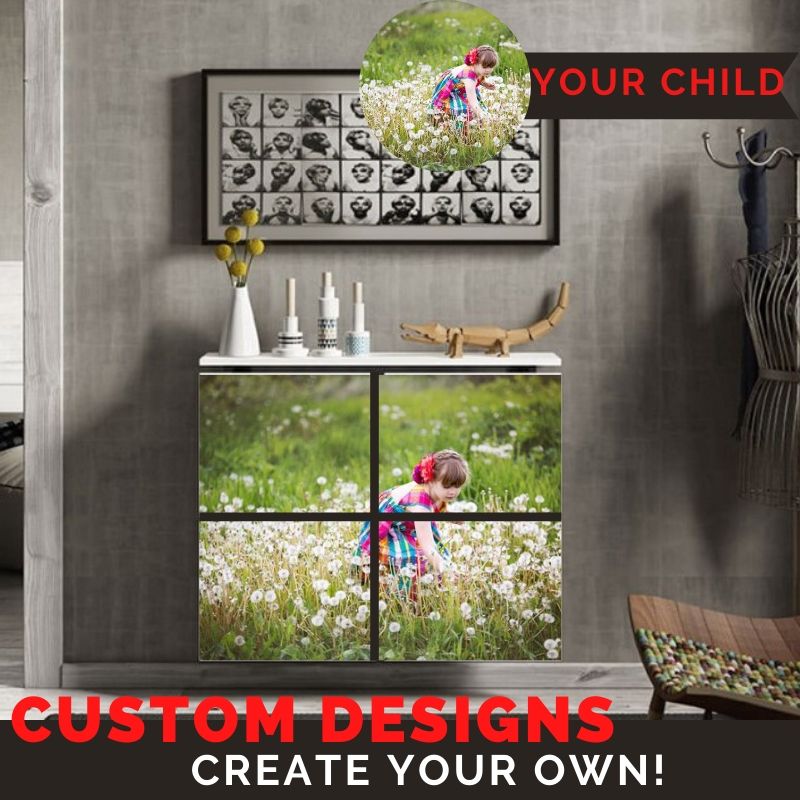 ADD ON Custom Print Personalisation photo on MINIMAL SQUARES LINES & TABLE Radiator Heater Cabinet-Distinct Designs (London) Ltd