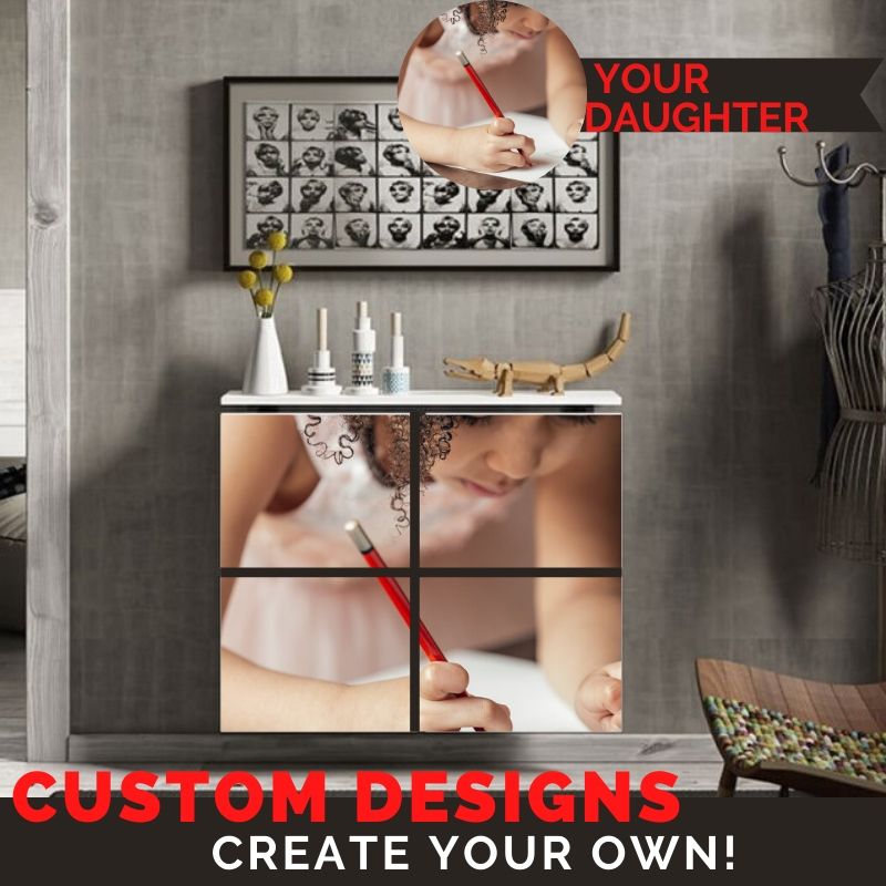 ADD ON Custom Print Personalisation photo on MINIMAL SQUARES LINES & TABLE Radiator Heater Cabinet-Distinct Designs (London) Ltd