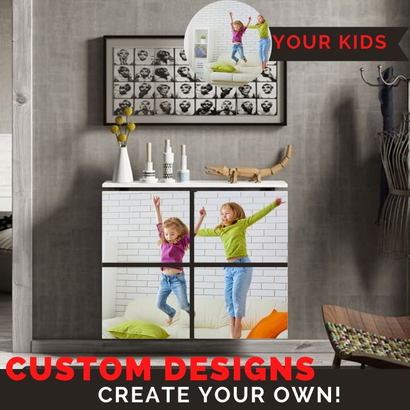 ADD ON Custom Print Personalisation photo on MINIMAL SQUARES LINES & TABLE Radiator Heater Cabinet-Distinct Designs (London) Ltd