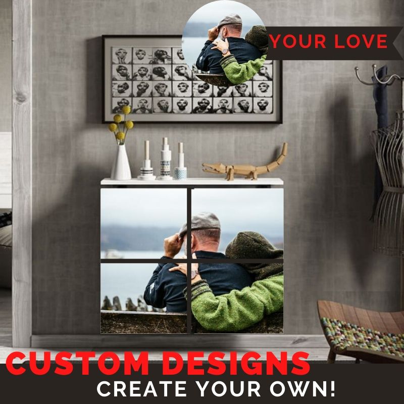 ADD ON Custom Print Personalisation photo on MINIMAL SQUARES LINES & TABLE Radiator Heater Cabinet-Distinct Designs (London) Ltd
