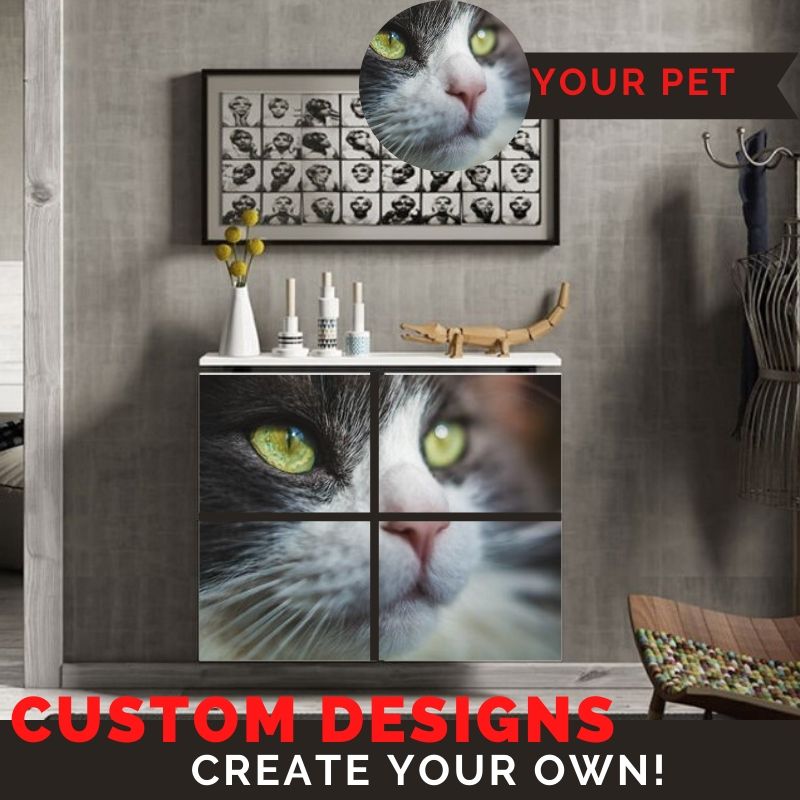 ADD ON Custom Print Personalisation photo on MINIMAL SQUARES LINES & TABLE Radiator Heater Cabinet-Distinct Designs (London) Ltd
